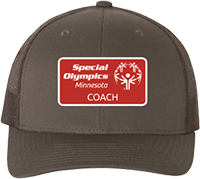 This grey Special Olympics Minnesota baseball cap with a coach logo will protect your noggin on the sunniest days.